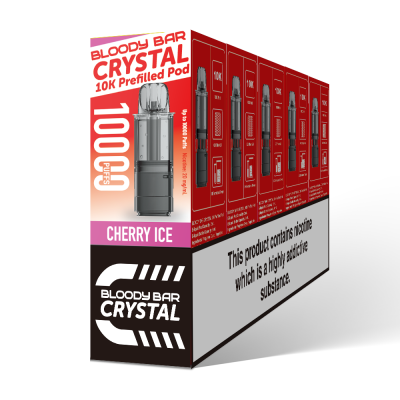 Bloody Bar Crystal 10K Puff Pod Kit - Cherry Ice